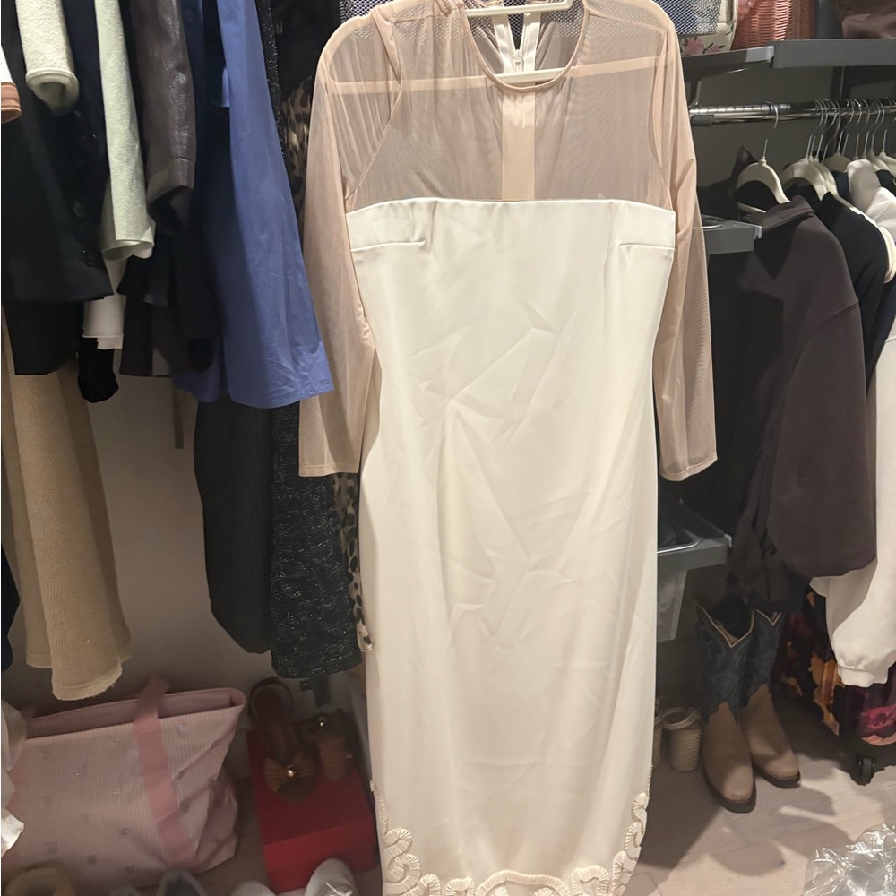 ANTONIO MELANI Cream Long Sleeve Dress
